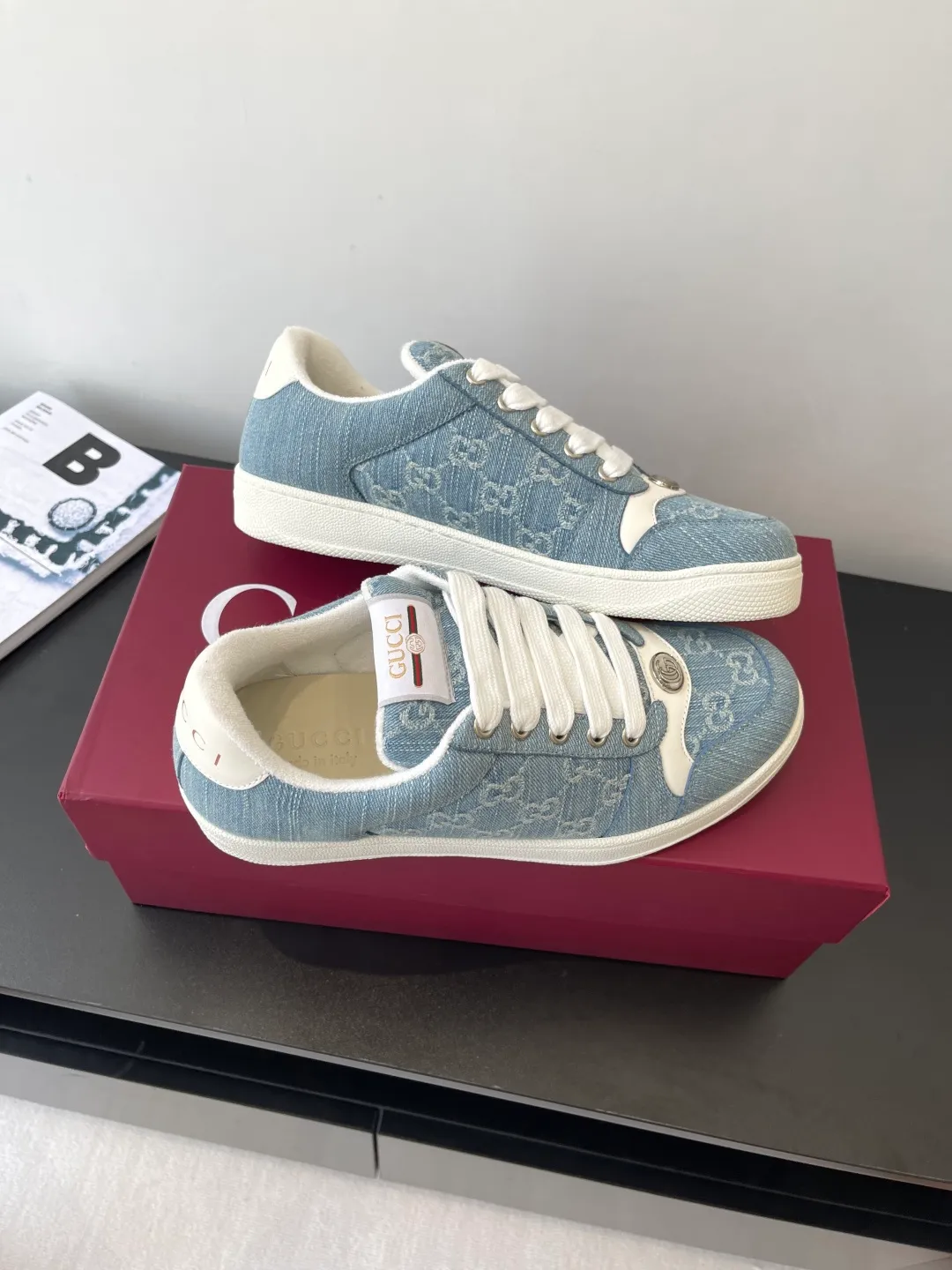 👟👟Ex-factory price 600👟👟 Gucci newly upgraded small dirty shoes for couples GG series old casual small dirty shoes catwalk style original development and purchase level version Metal double G crystal cylindrical logo Gucci original pattern ribbon Exclusive color rubbed cowhide fabric original terry cloth is delicate, soft and more comfortable and breathable Private molded two-color original TPU outsole (lower layer is wider, upper layer is narrower) Code number: 35-44